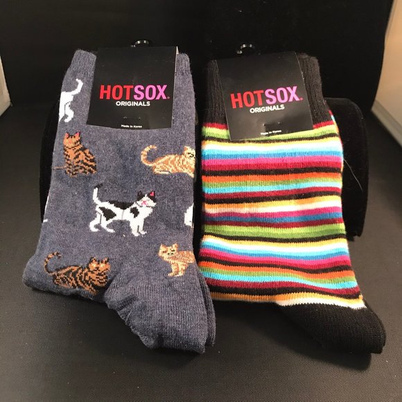 Hot Sox Accessories Cats And Strips Socks Size 911 Nwt Poshmark